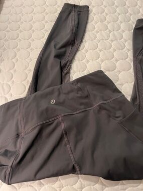 Lululemon Gray Athletic Leggings with Perforated Panels